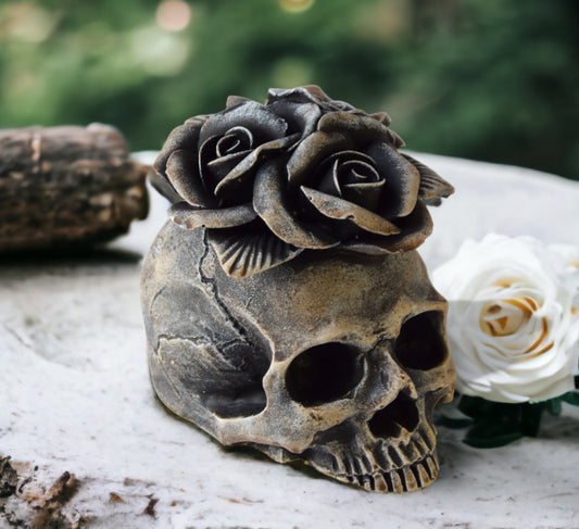 anatomical decor, Life infinity symbol, Gothic decoration, Sugar Skull, dark art, Halloween art, Skull with flowers, Human skull, medical decorations, Table decor, Skull with roses, occult design, halloween decor