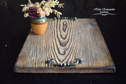 boho style, breakfast tray, kitchen decor, farmhouse decor, serving tray, wooden tray, coffee table tray, patio decor, tea tray, decorative tray, tray with handles, bed tray, modern tray, gift for her, coffee table, tray, trinket dish, birthday tier tray, rectangle wooden ottoman tray