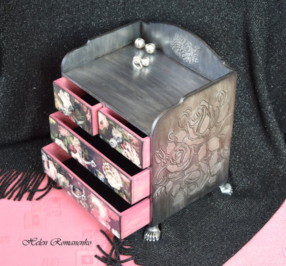 gift for her, bathroom storage, makeup organizer, apothecary cabinet, curio cabinet, drawer organizer, jewelry armoire, medicine cabinet, shabby chic, wooden jewelry box, storage cabinet, jewelry organizer, chest of drawers