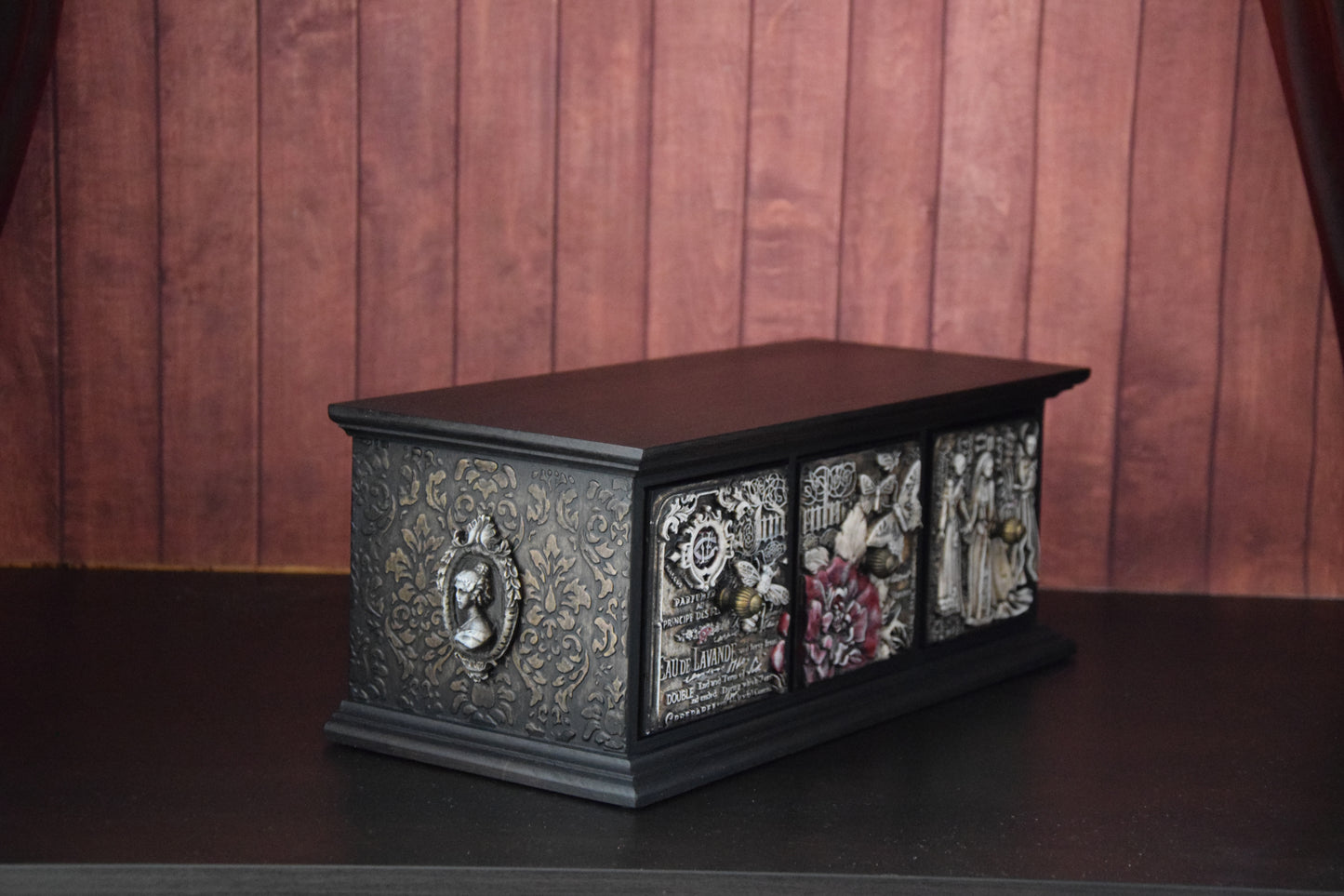 keepsake box, handmade jewelry box, Jewelry Storage, Alice in Wonderland, cat clock, desk clock, kitchen clock, mantle clock, table clock, unique clocks, wood clock, wooden wall clock, Cheshire Cat