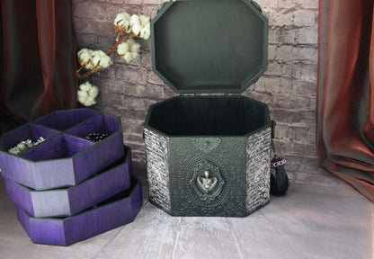 Mystery box, makeup organizer, sewing box, wooden jewelry box, Witch box, storage box, witch decor, victorian decor, gothic home decor, gifts for him, dark decor, halloween home decor, jewelry Organizer