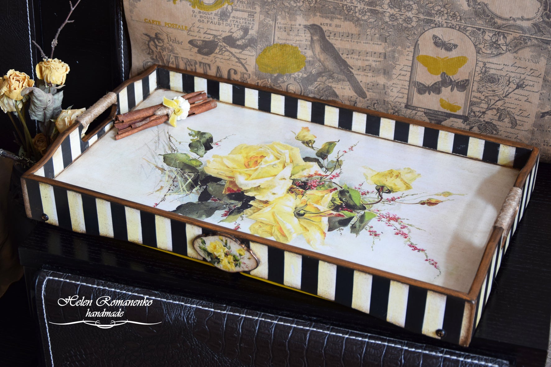 decorative tray, kitchen organization, Coffee Table Tray, folding table, Wooden bed tray, breakfast tray, bed tray, serving tray, wooden tray, catch all tray, tea tray, tray with handles, coffee table, Yellow flowers, Yellow roses