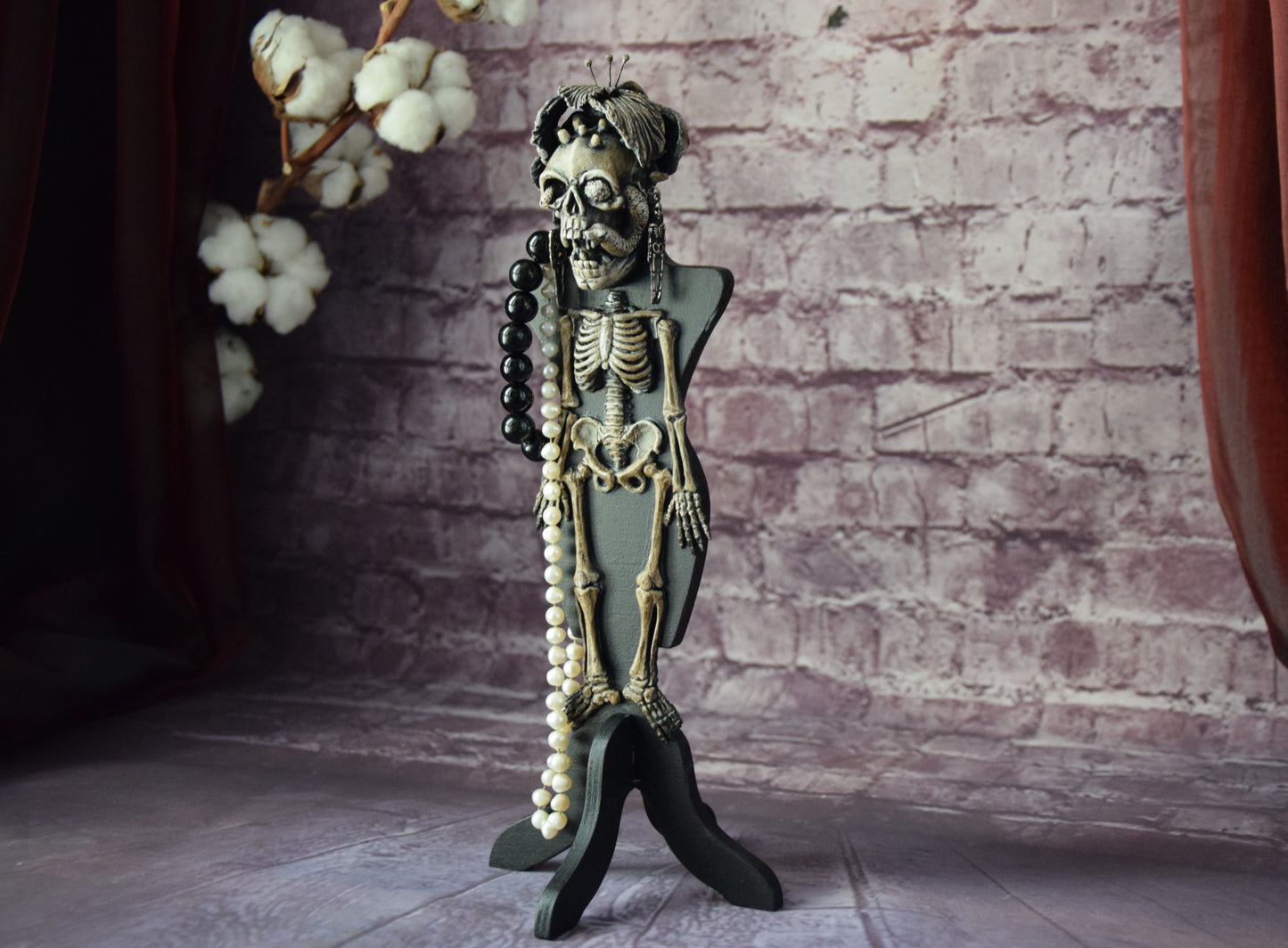 dark decor, Halloween art, jewelry storage, gothic decor, Skeleton sculpture, monster skeleton, Jewelry stand, Skeleton Art, monster skull, Skeleton bones, macabre decor, Whimsigoth decor, halloween decor